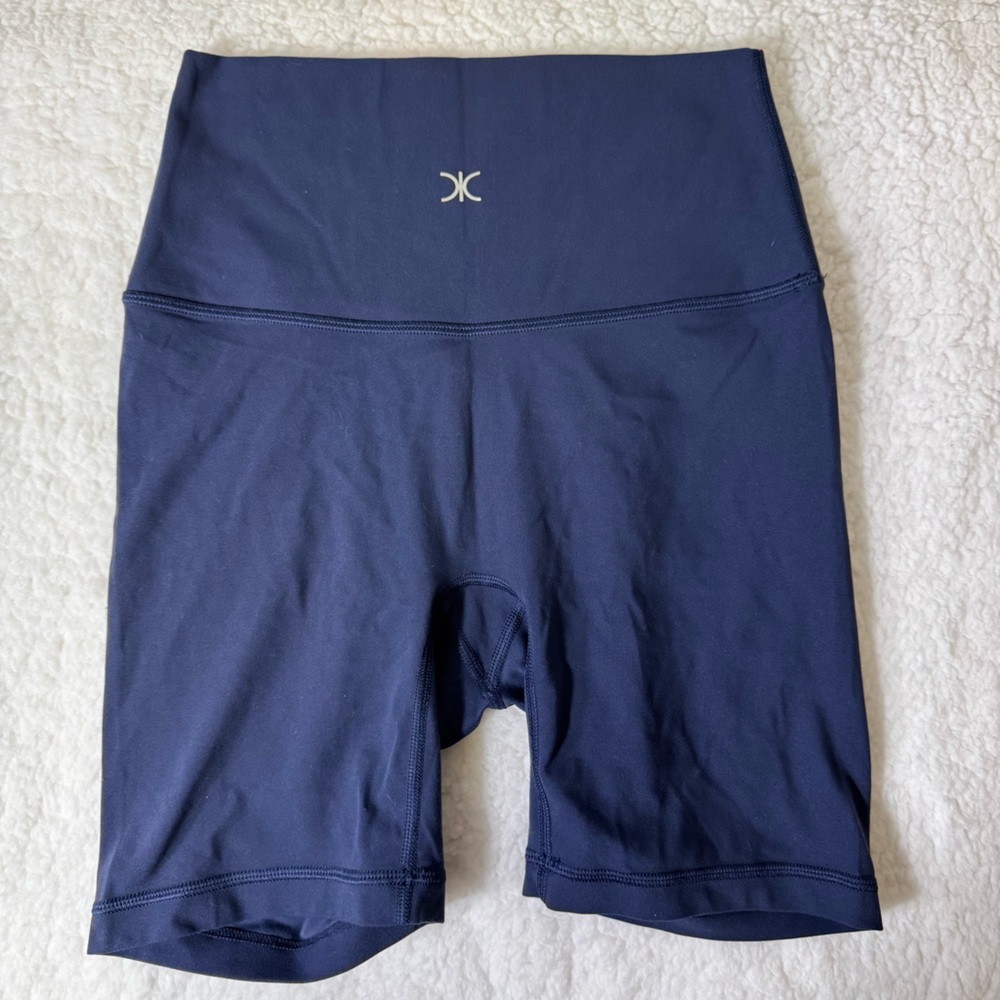 Kikani Navy Blue High Waisted Biker Shorts XS-small Athletic Workout Compression